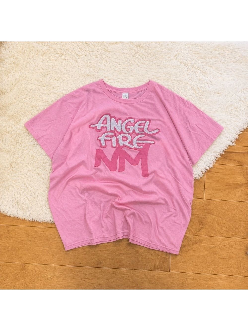Vintage Anvil Angel Fire NM Pink Graphic Tee Shirt Mens Large Streetwear Vibe